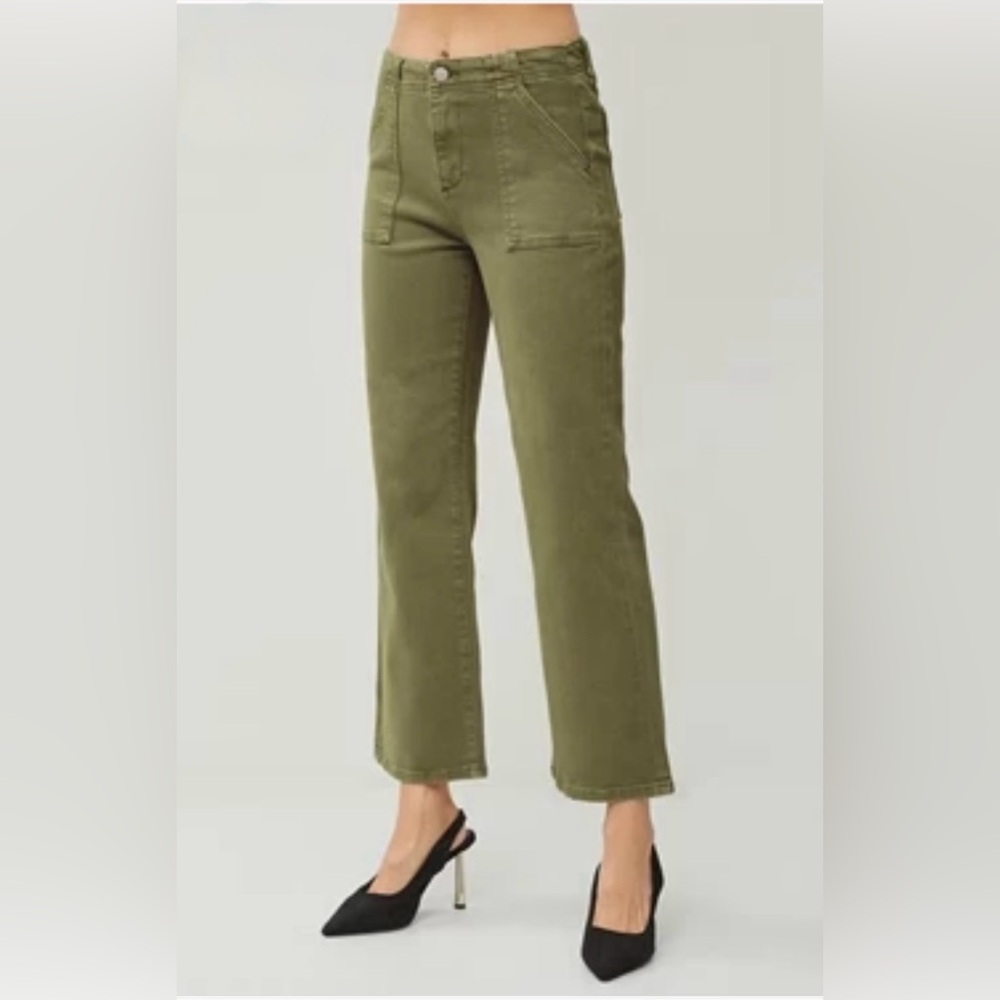 Risen Denim Women's Size 29 High-Rise Ankle Flare Denim in Moss ✨NWT✨